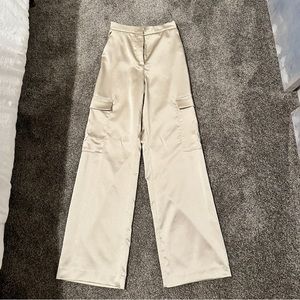 Silk Champagne Cargo Pants